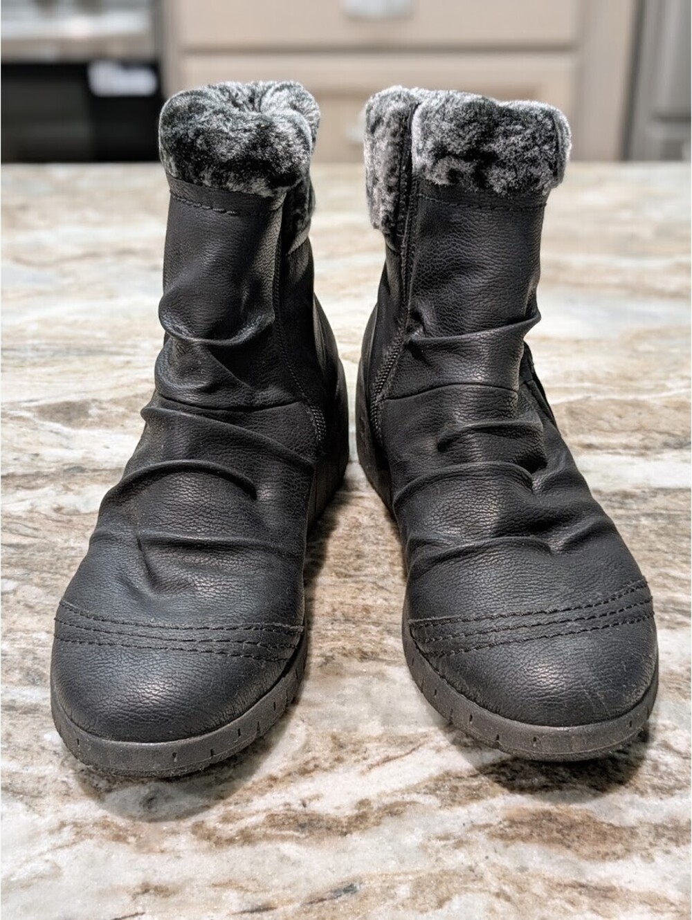 Rieker Black Wedge Boots Size EUR 39 / US 8